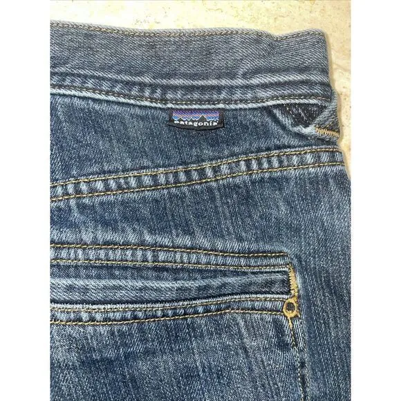 Patagonia‎ Jeans 6  32x31 Women Blue Straight Leg Denim Mid Rise Dark Wash - Image 7