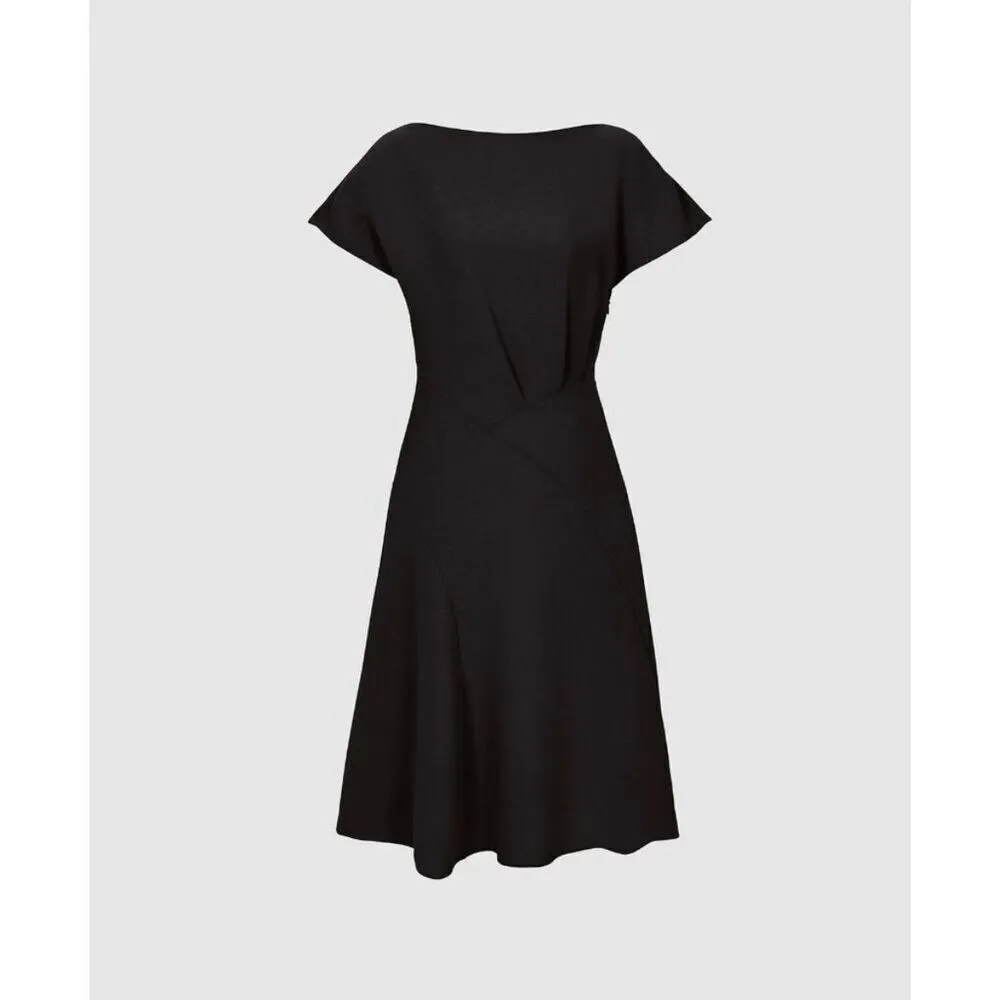 Reiss Victoria Asymmetrical Cap-Sleeve Black Classic Dress size 8 NWT - Image 4
