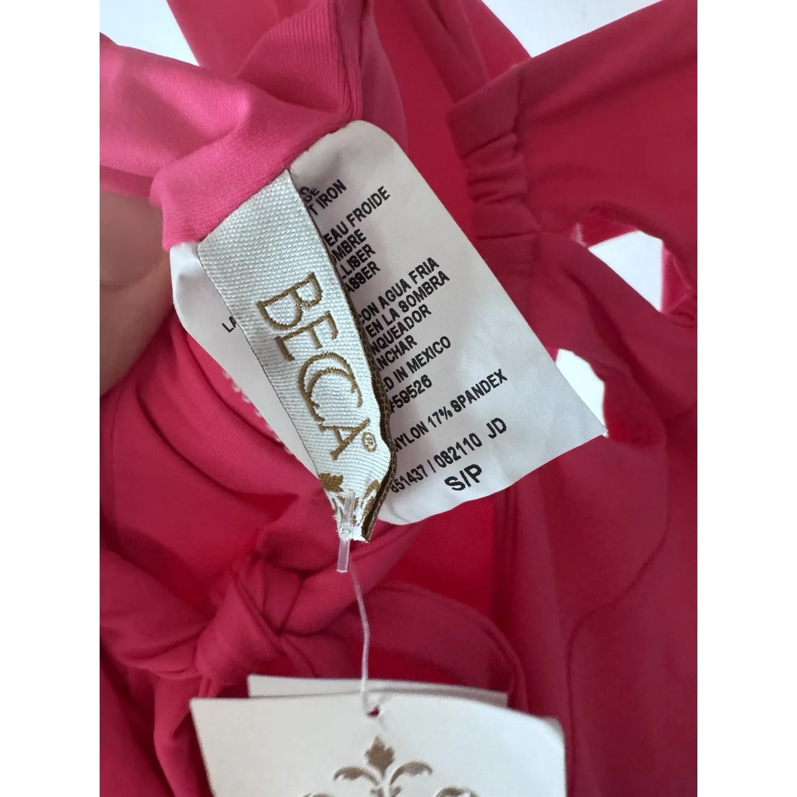 Becca By Rebecca Virtue Sz S Grapefruit Line In Sand One Piece Swimsuit NWT - Image 8