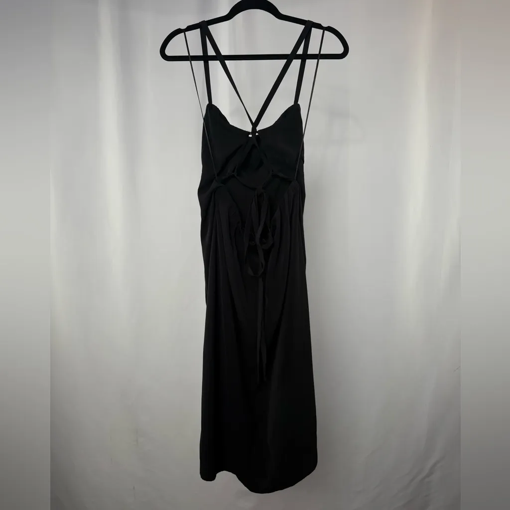NWT Abercrombie & Fitch Criss‎ Cross Back Midi Dress in Black Size Large - Image 6