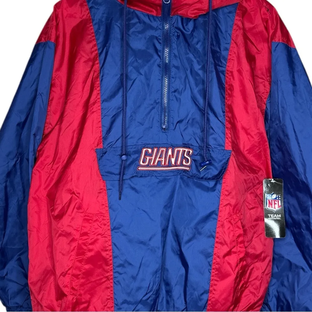New York Giants Windbreaker Pullover Jacket Large - Image 2