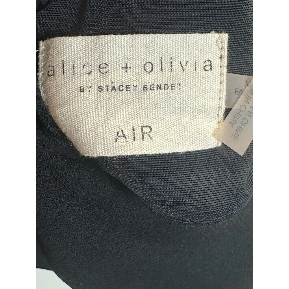 Alice + Olivia  Black Open Back Detail Short Sleeve Crop Top Size Small - Image 5
