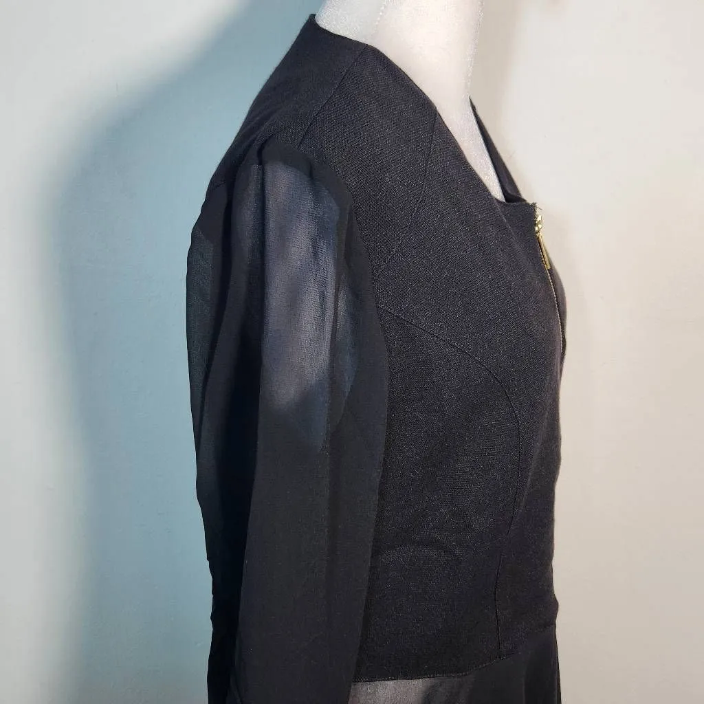 Simply Noelle Black Chiffon and Knit Zip-Up Jacket NWT Size Small/Medium - Image 5