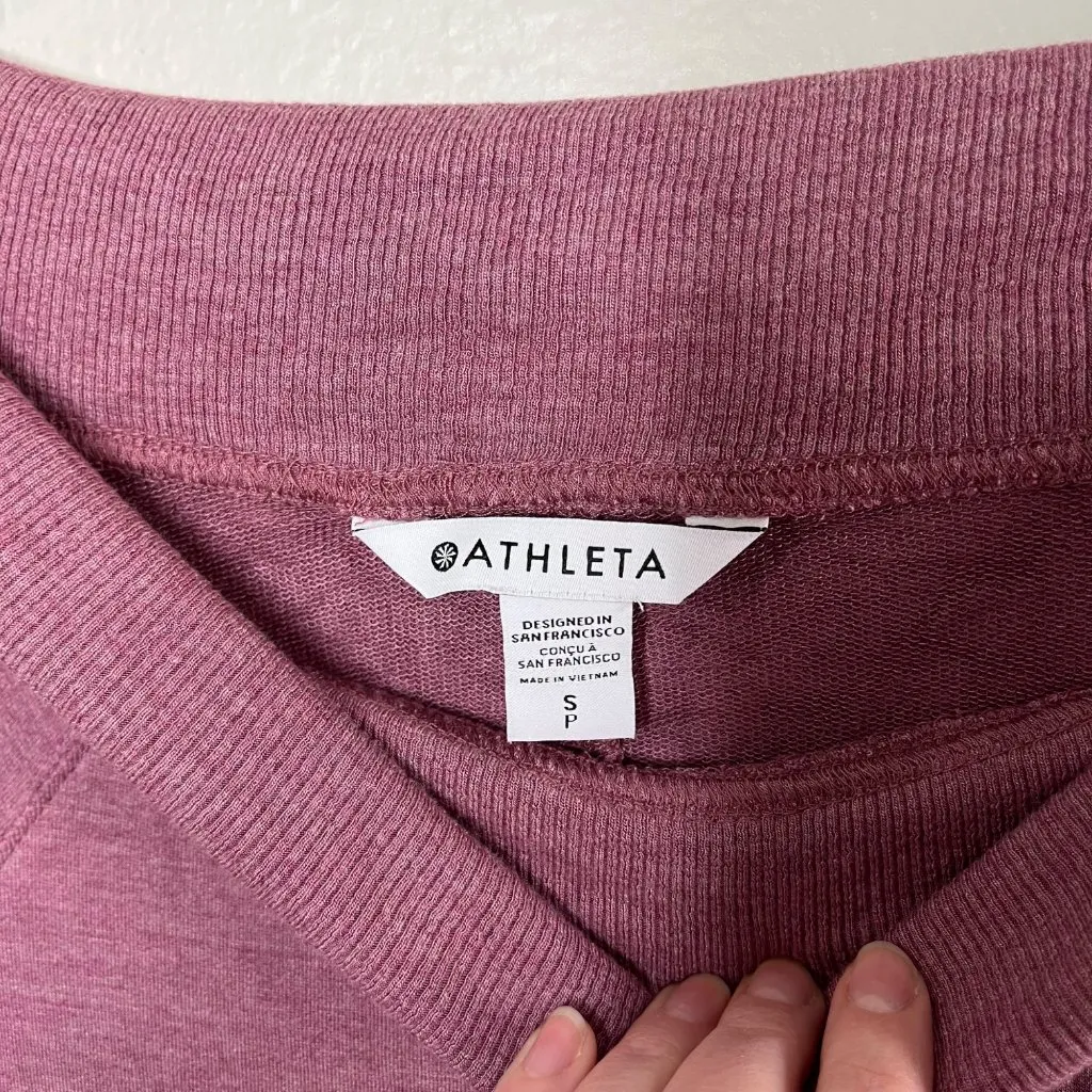 Athleta Womens Off-The-Shoulder Studio Barre Long Sleeve Sweatshirt Small - Image 6