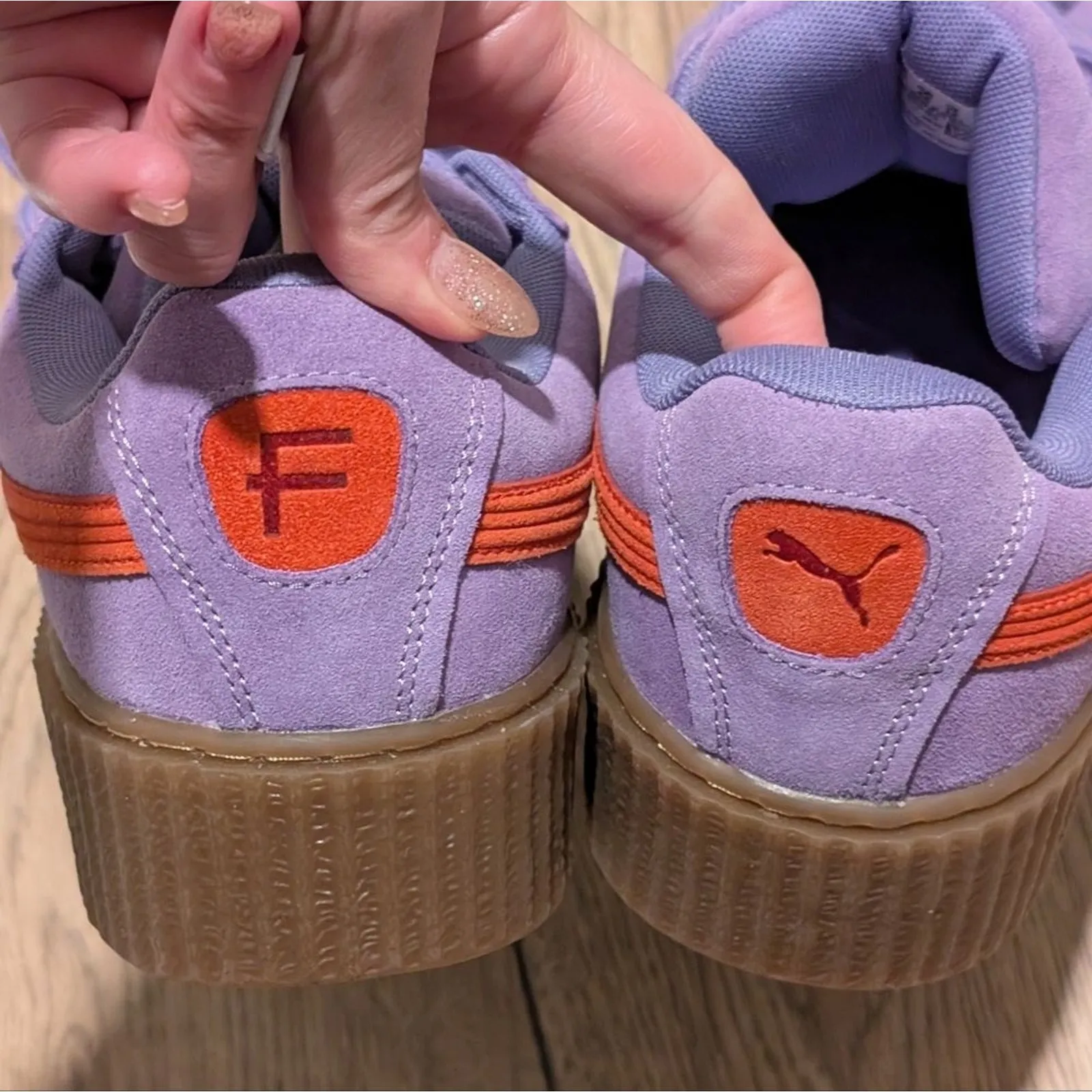 Puma X Fenty Womens 12 Phatty Creeper Purple Red Athletic Shoes Sneakers NEW - Image 9