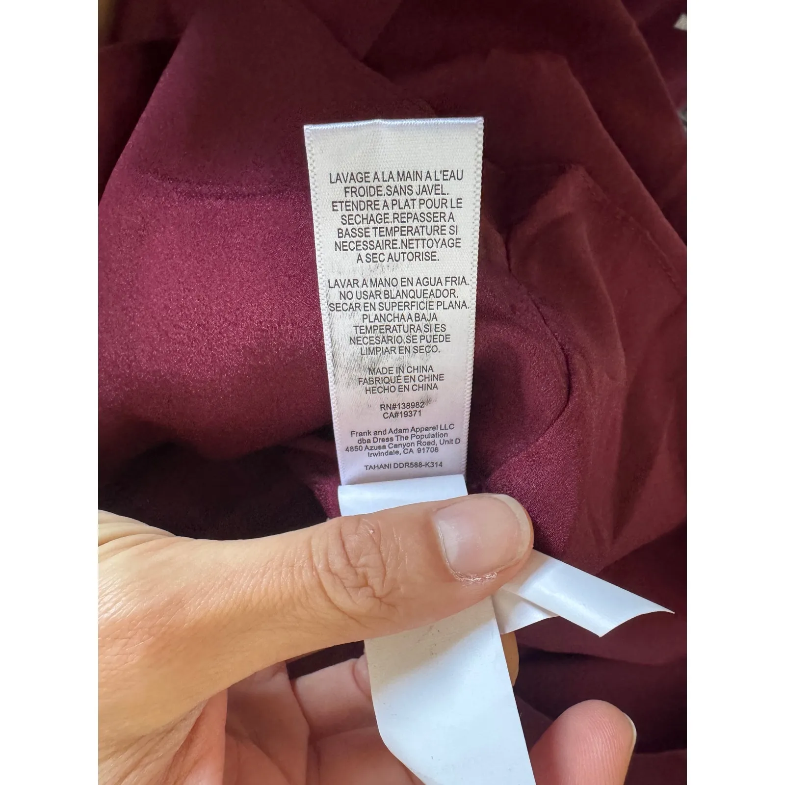 Dress the Population Tahani Dress in Burgundy Size Medium - Image 7