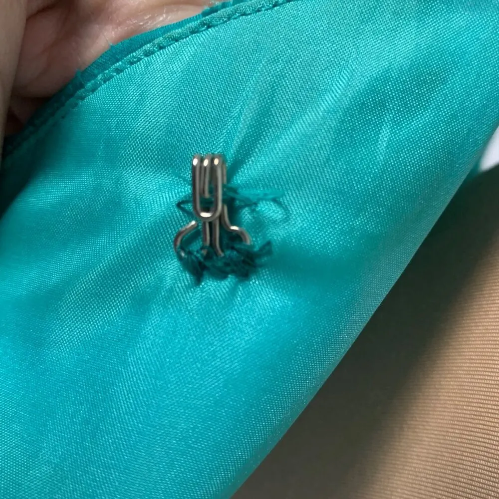 Heather French Henry Silk Rhinestone Strapless Gown 6 Maxi Dress Prom Pageant Green - Image 12