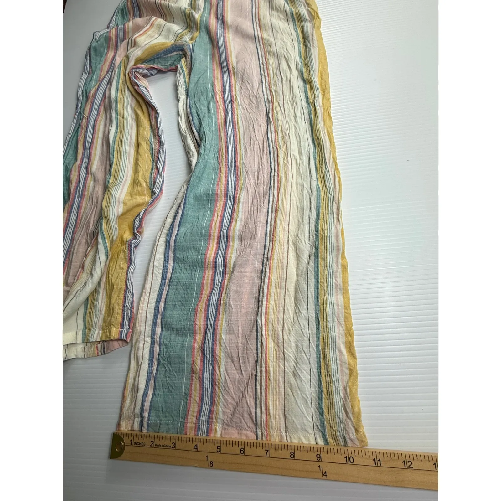 ONeill Miriam Stripe Womens Small Wide Leg Striped High‎ Waist Casual Boho Pants - Image 3