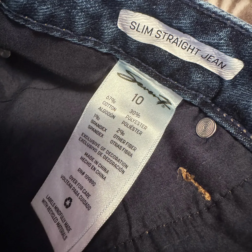 Seven 7 Slim Straight Jeans dark‎ wash women’s size 10 denim pants - Image 5