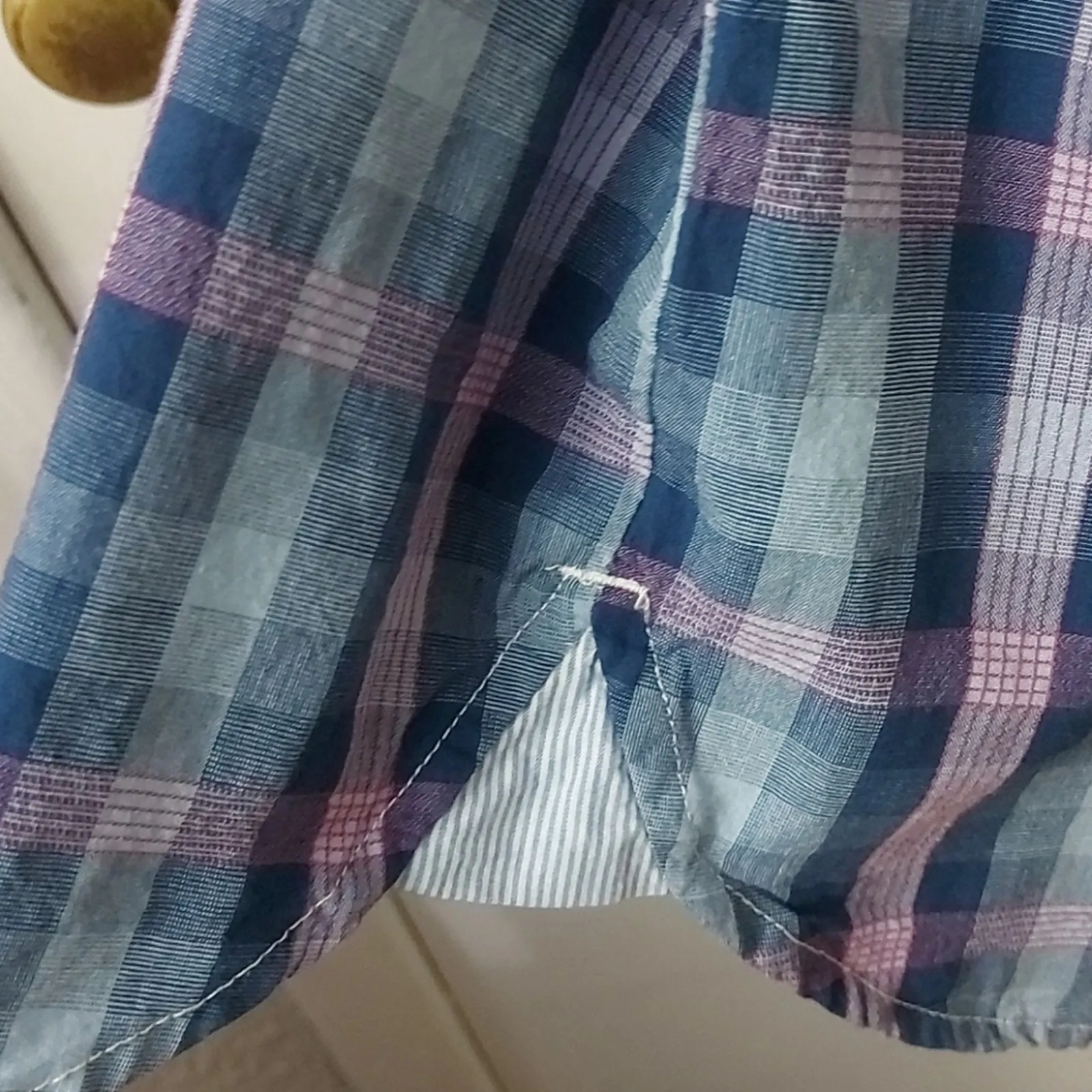 Tommy Hilfiger Plaid Ruffle Front Long Sleeve Top M Academia Classic Preppy Twee - Image 9