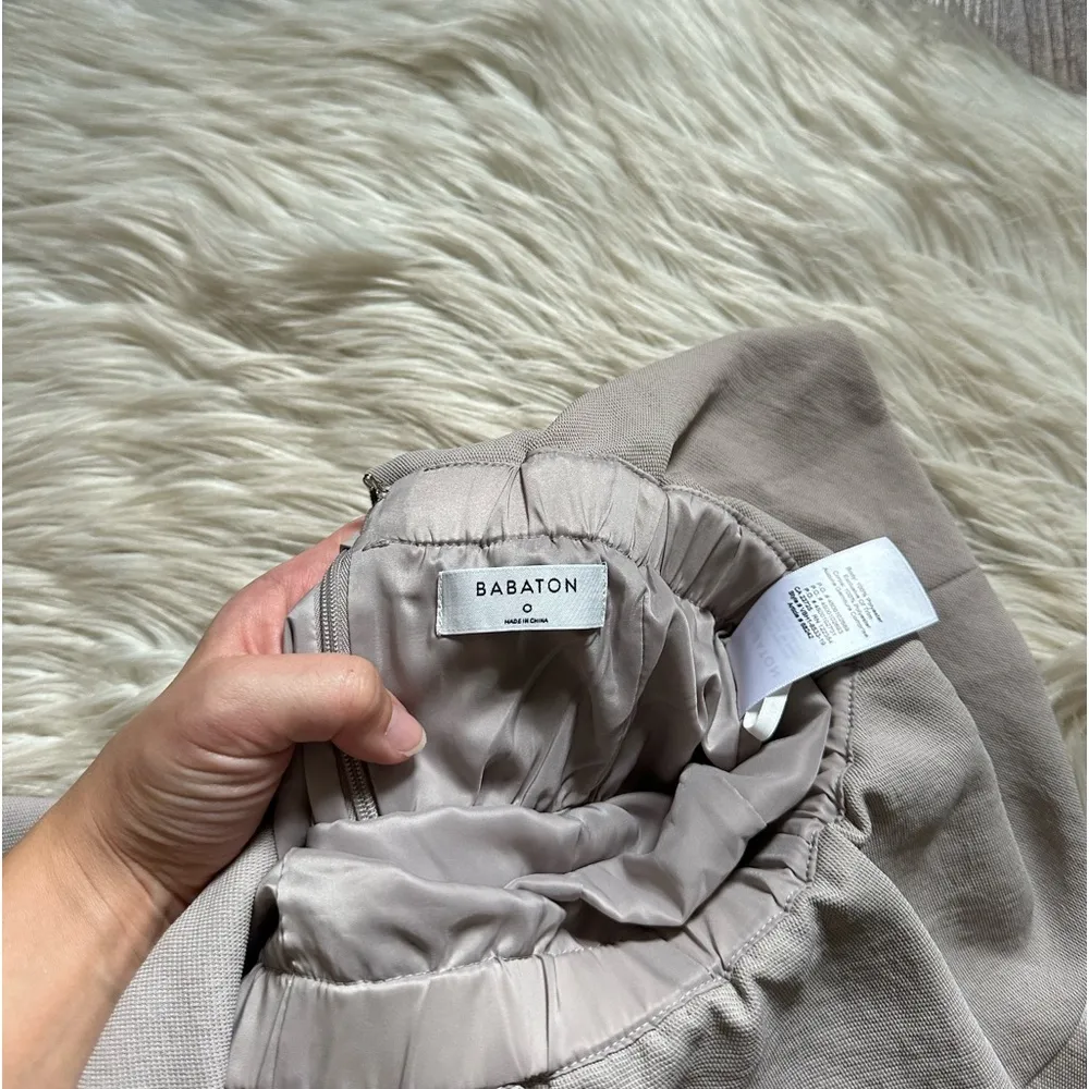 Aritzia  Babaton Strapless Flutter Jumpsuit In Taupe - Image 4