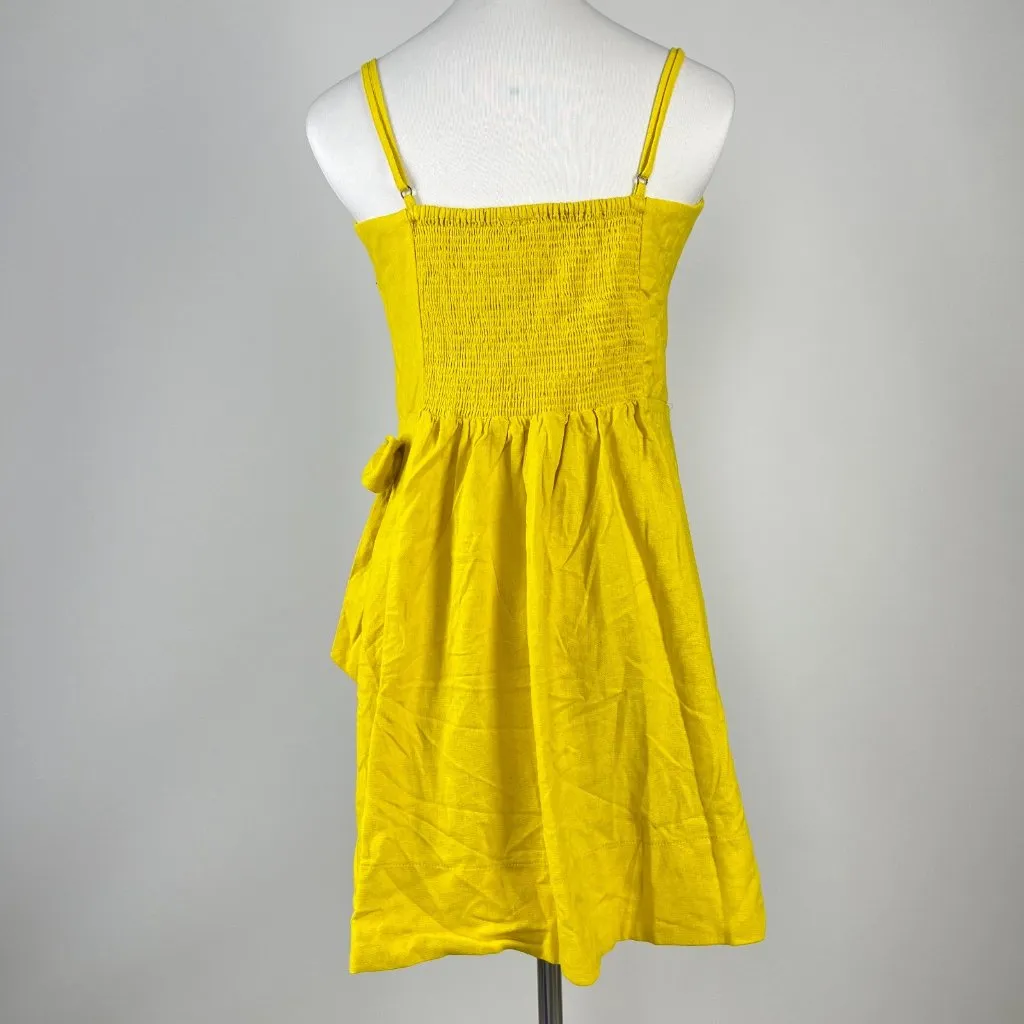 NWOT Farm Rio Yellow Linen Blend Bow-Knot Sleeveless Mini Dress Size M - Image 9