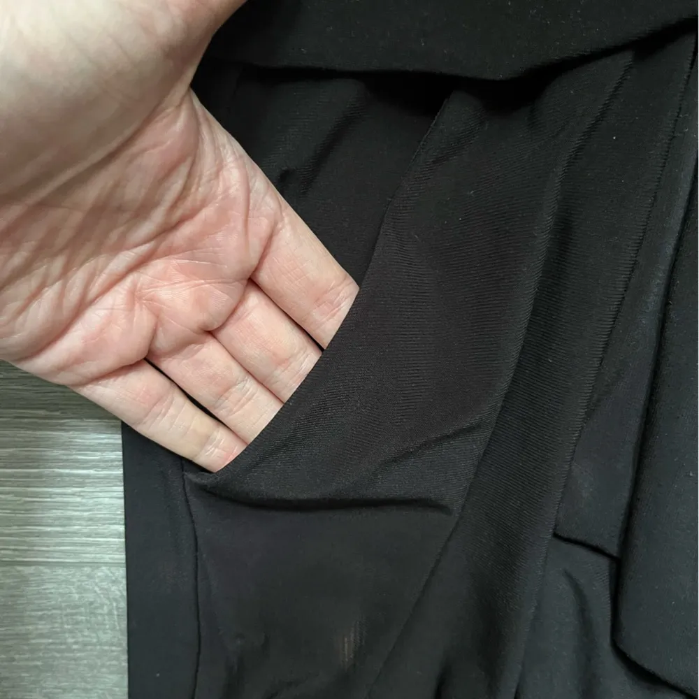 Lauren Ralph Lauren Black Long Sleeve Twist Front Knee Length Dress Size 4 Work - Image 9