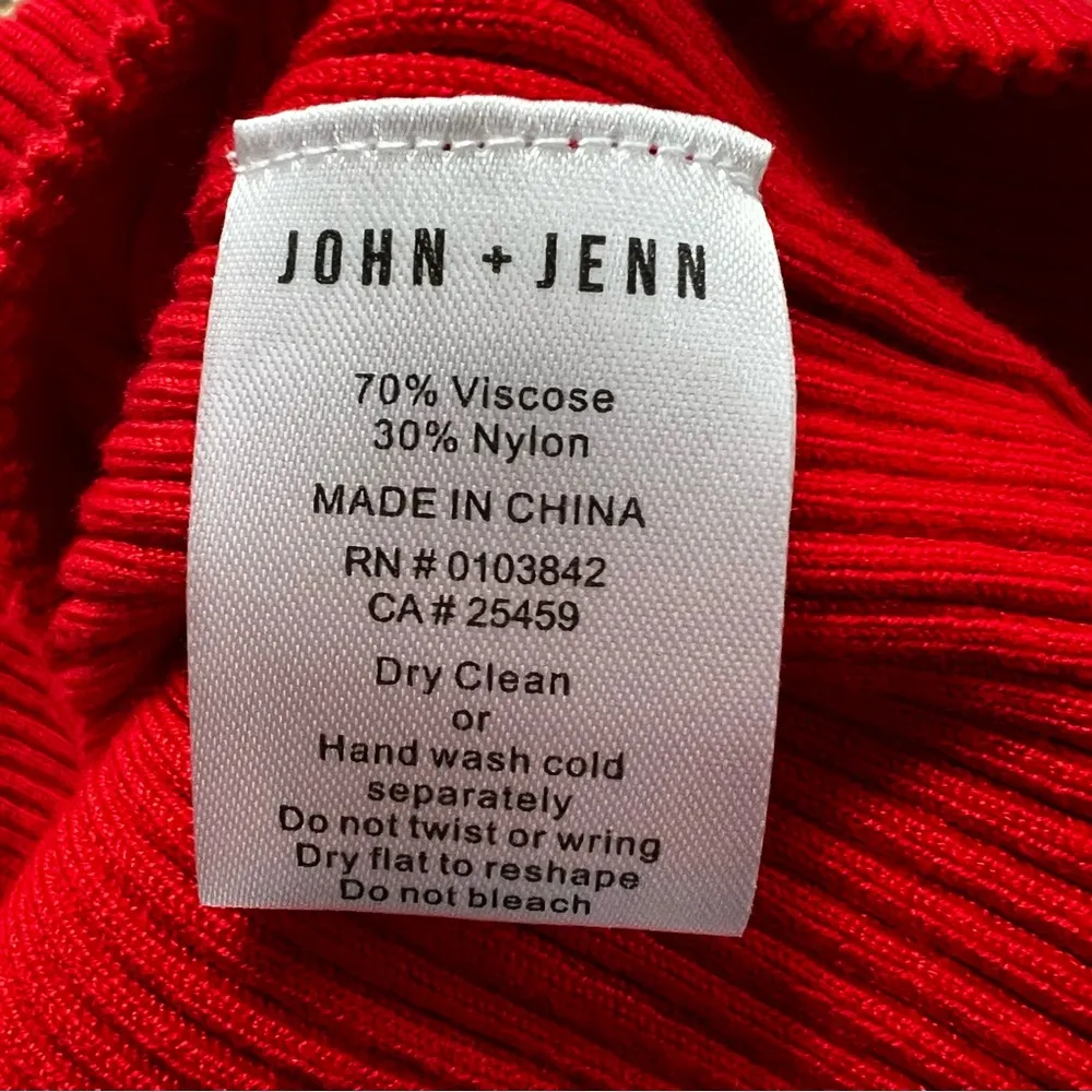 NEW John + Jenn Red Bodycon Tank Dress Knit Midi S Sleeveless Cocktail Brunch - Image 15