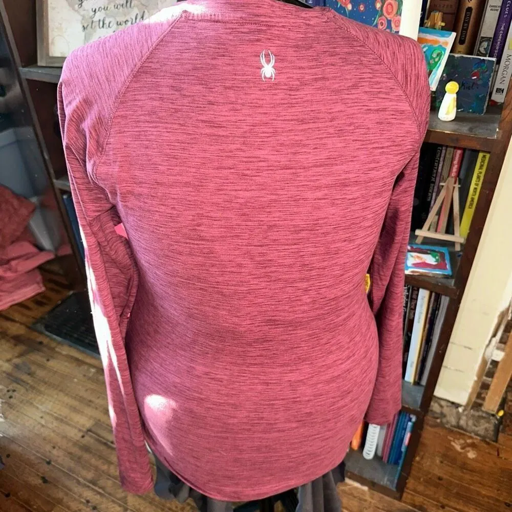 Spyder pomegranate brushed Heather M ski active top - Image 3