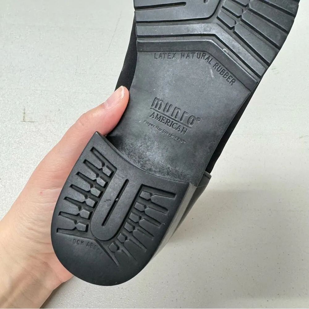 Munro Black Leather & Fabric Upper Slip On Comfort Shoes Womens 8 Stretch - Image 9