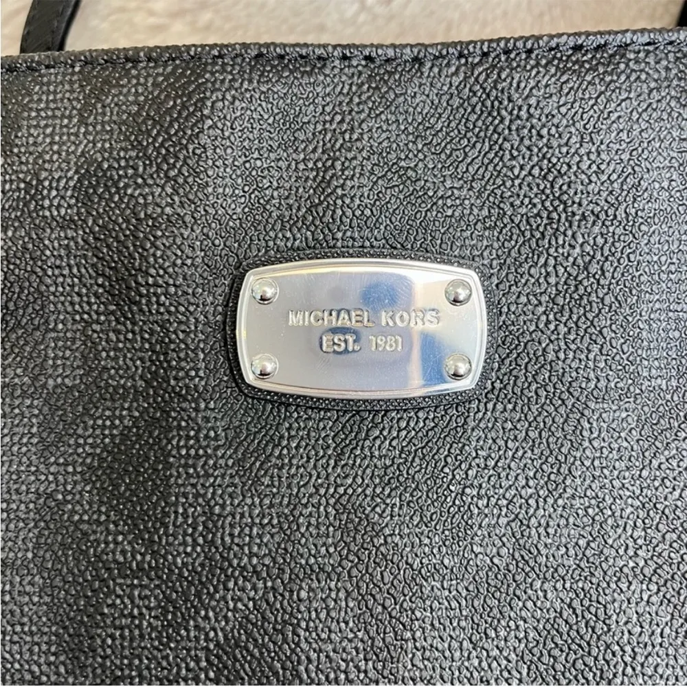 NWT Michael Kors Jet Set Travel Black Monogram Tote Bag - Image 8