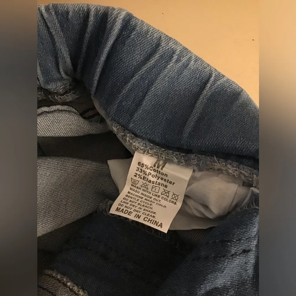 Women drawstring waist cotton skinny fit jeans US 28 medium Blue - Image 3