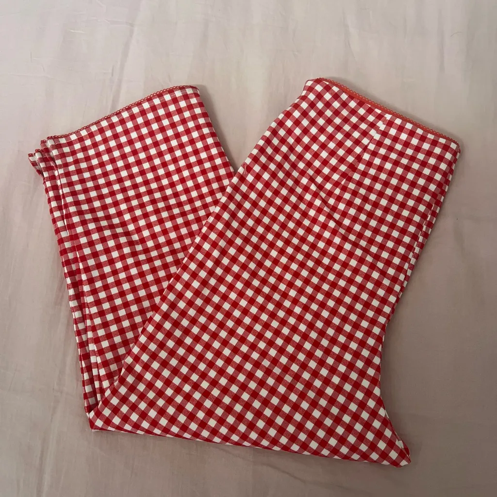 Urban Outfitters Red and White Gingham Pants - Image 3