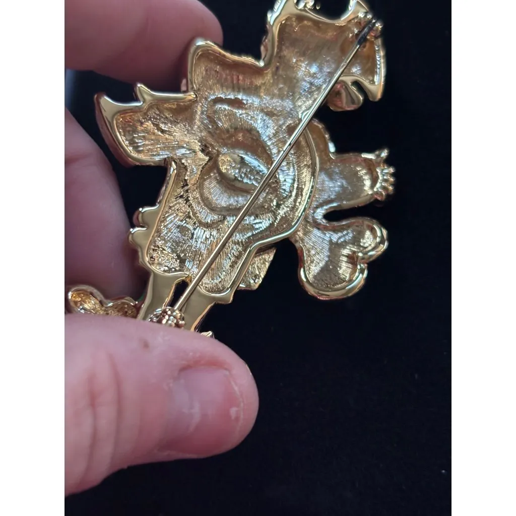 Bob Mackie Vintage Enamel Leprechaun & Easter Bunny Brooch Set With Rhinestone A - Image 5