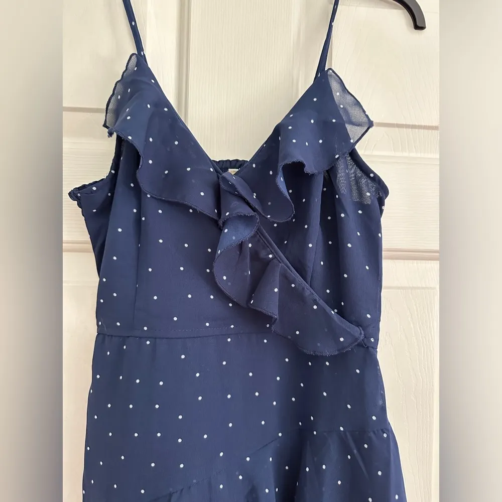 Navy Blue White Polka Dot Romper Size S - Image 4