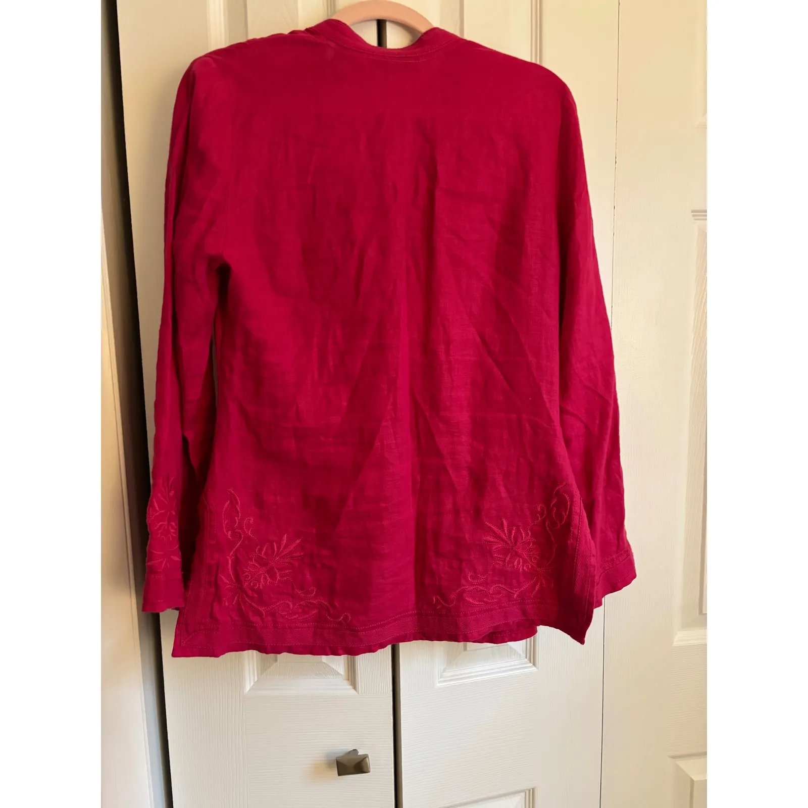 Valerie Stevens 100% Linen Embroidered Tunic – Petite Medium - Image 5