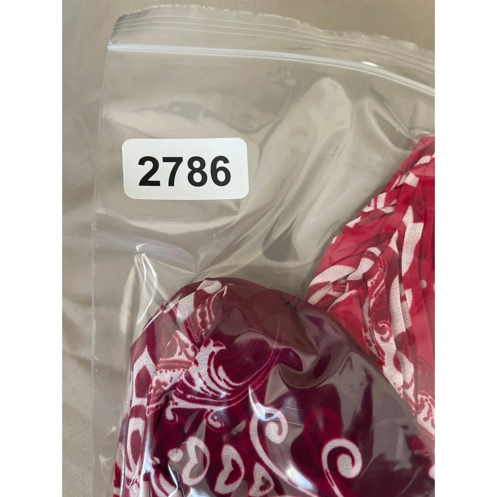 Maggie Barnes Women Top 3X Red Damask Print Crinkle Beaded Dressy Mature Office‎ - Image 10