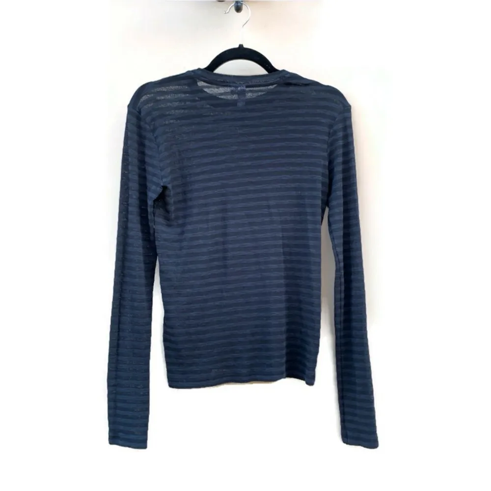 Stockholm Atelier Sheer Burnout Black Stripe Long Sleeve Shirt 4 - Image 3