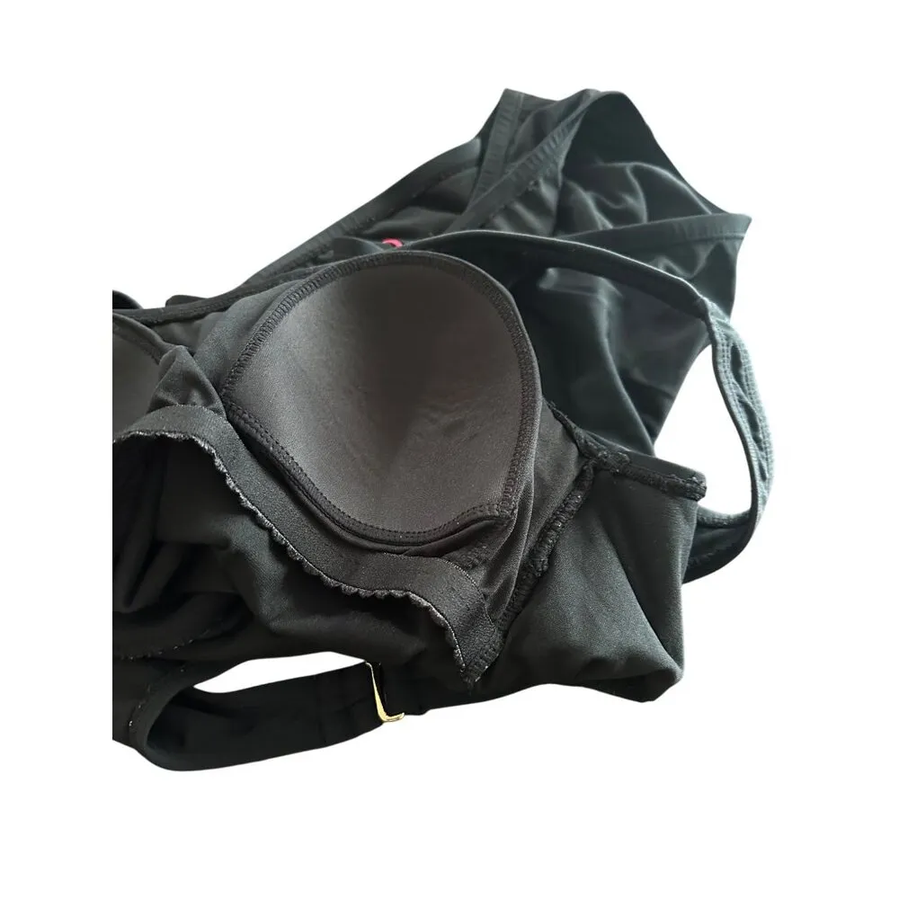 Catalina One-Piece Black Swimsuit Pink Accents Size S (4-6) Padded Stretchy - Image 9