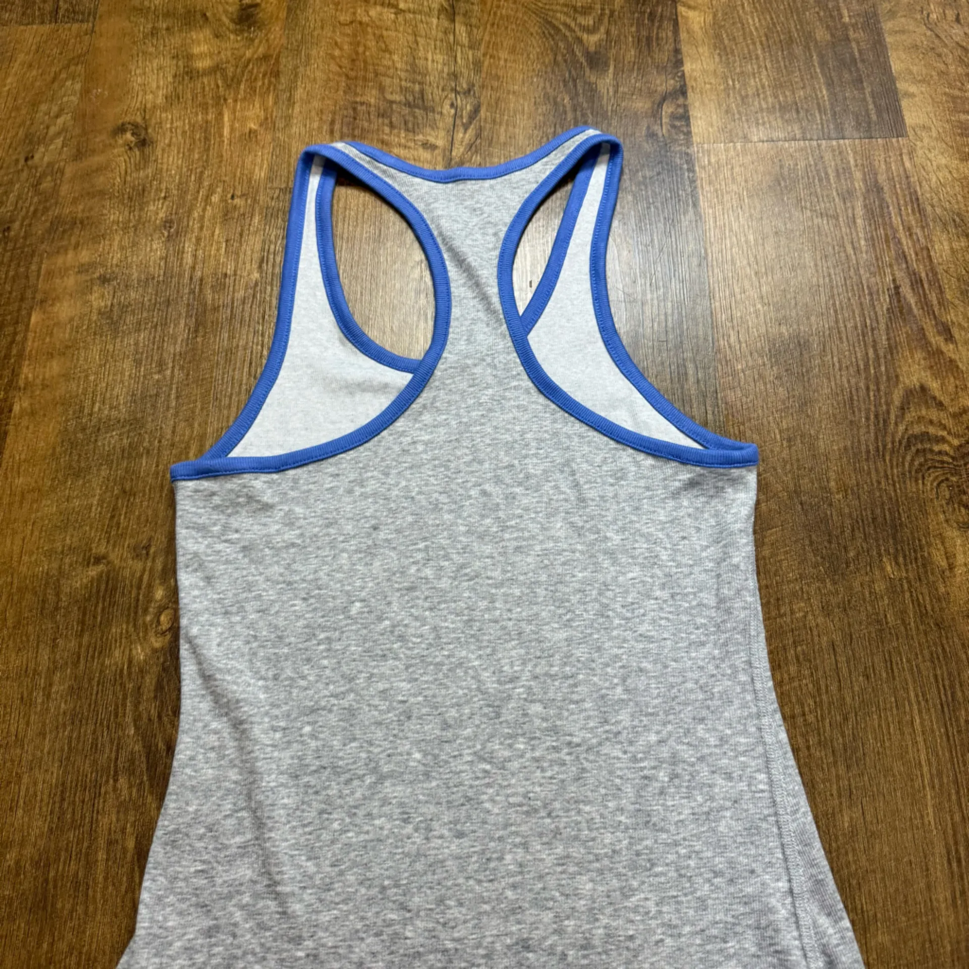 Y2K Adidas Tank Top Logo Chest Sz Small Heather Grey Purple - Image 9