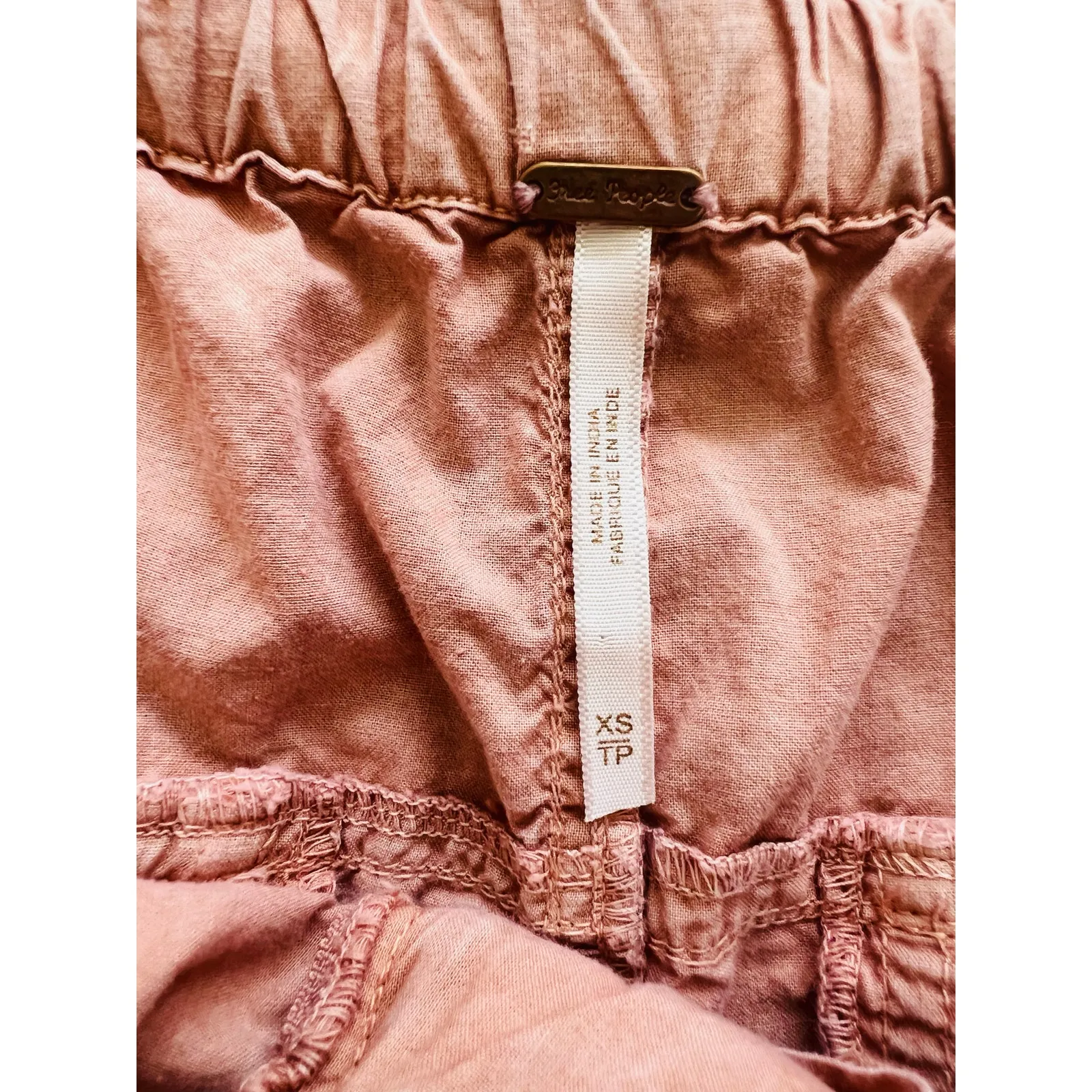 Free People Moon Bay Parachute Shorts XS NWOT Cargo Utility Low Rise Harem Pink - Image 4