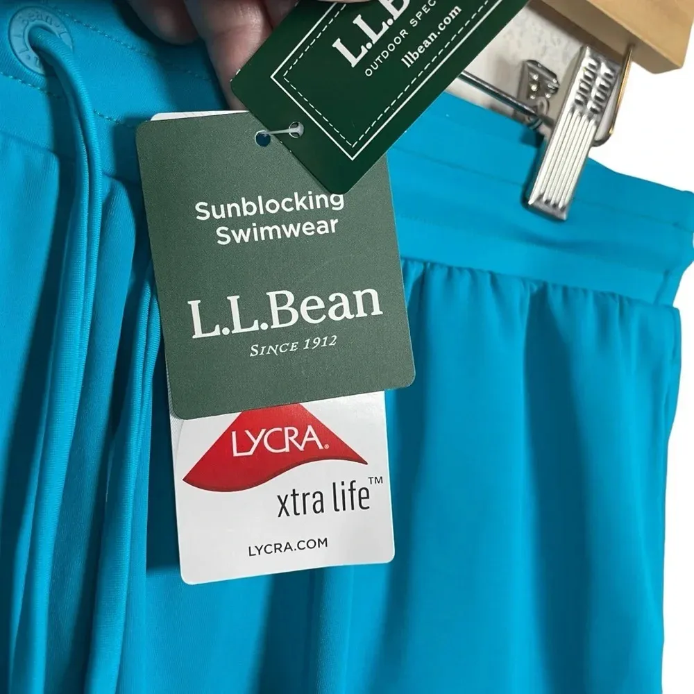 NWT L.L. Bean BeanSport Pull-On Swim Shorts in Turquoise Size XS - Image 8