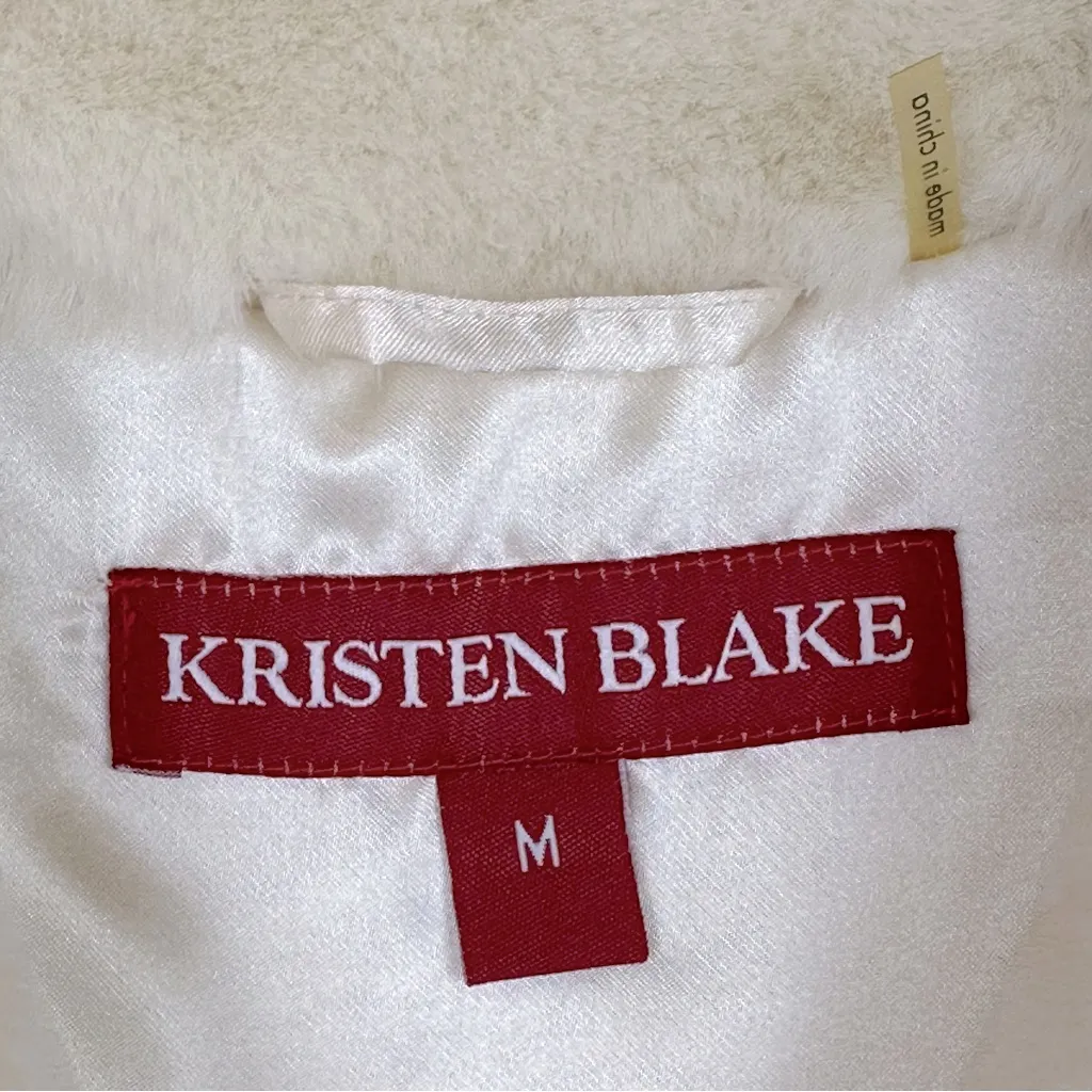 Kristen Blake Cream Ivory Faux Fur Vest Medium Winter White Fairy Grunge Angel - Image 4