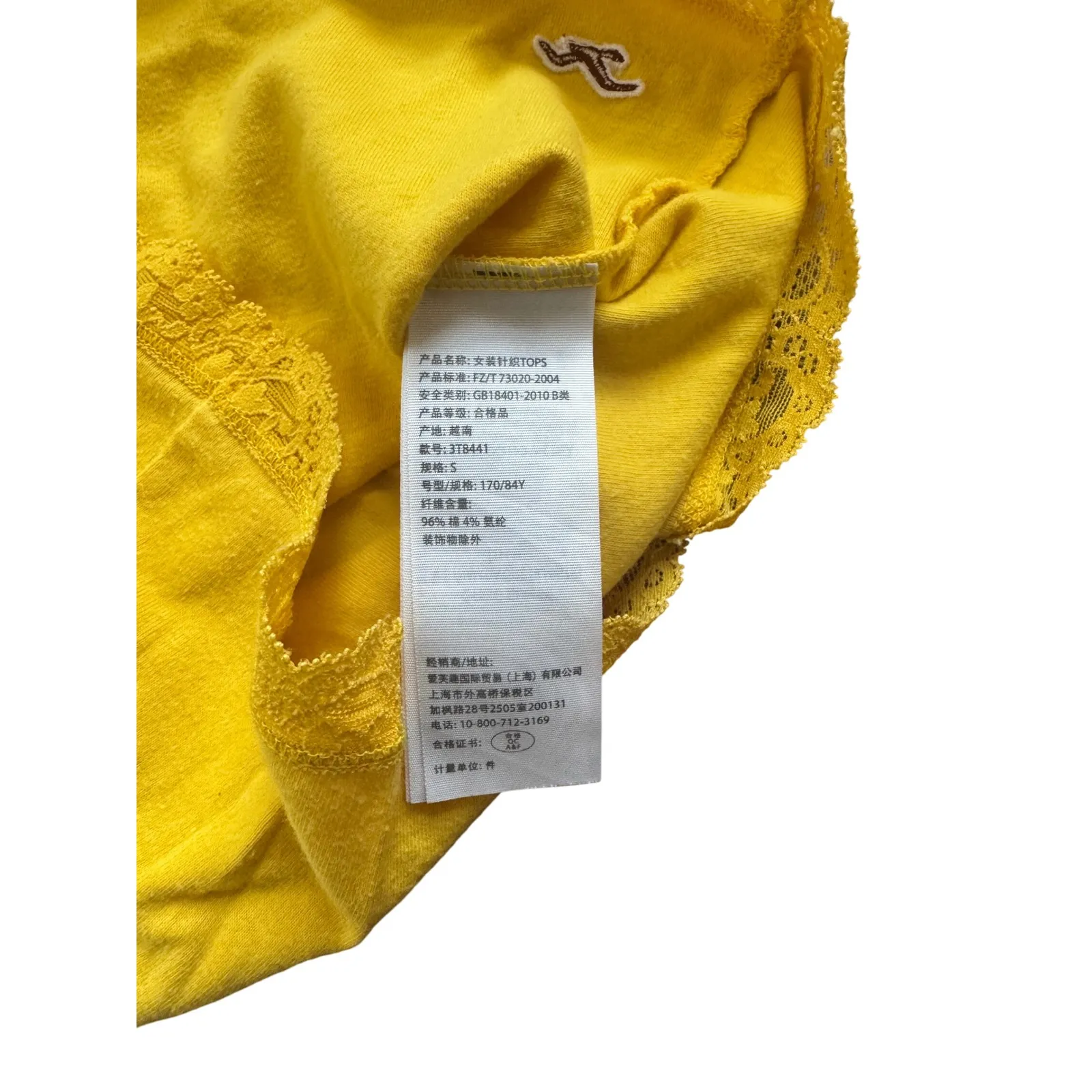 Y2K Hollister Yellow Lace Trim Tank Top Women's Size S - Image 4