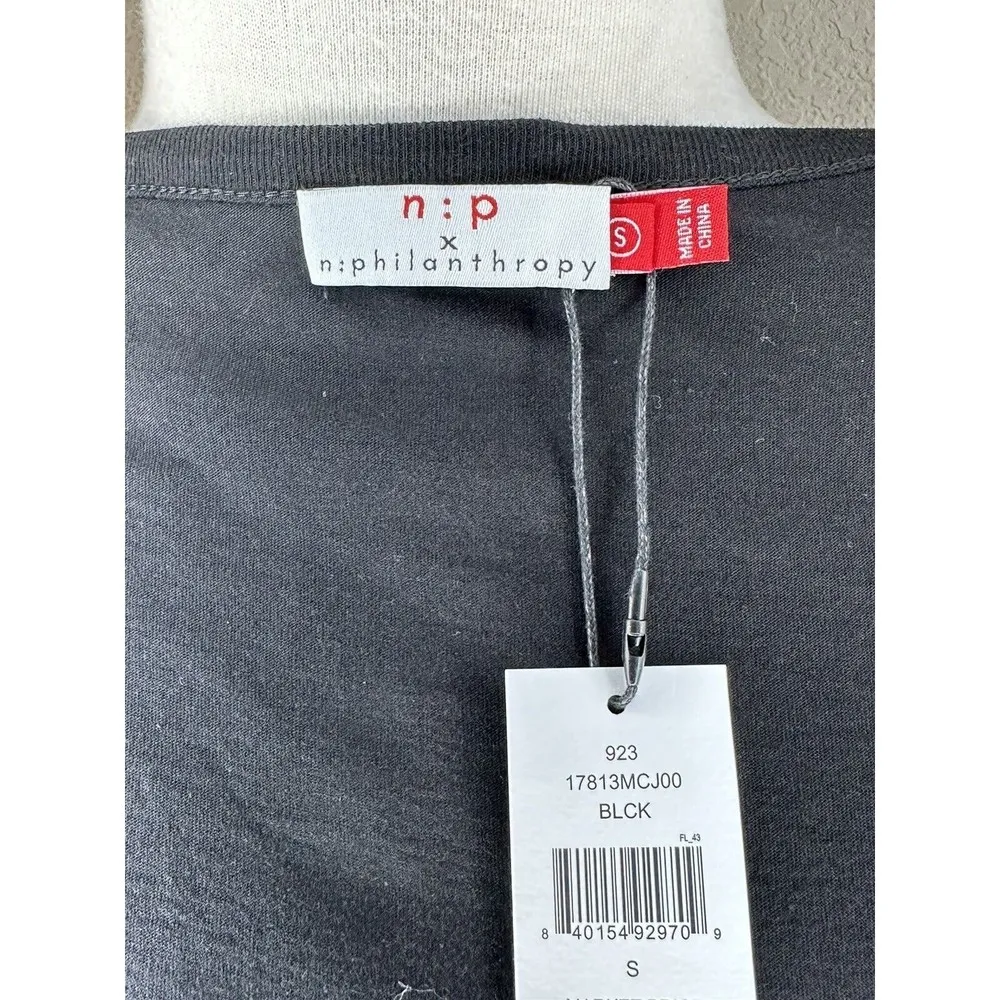 Womens Cut Out Top Harlow BFF Tee Collar Cypress Slit Black S NEW - Image 10