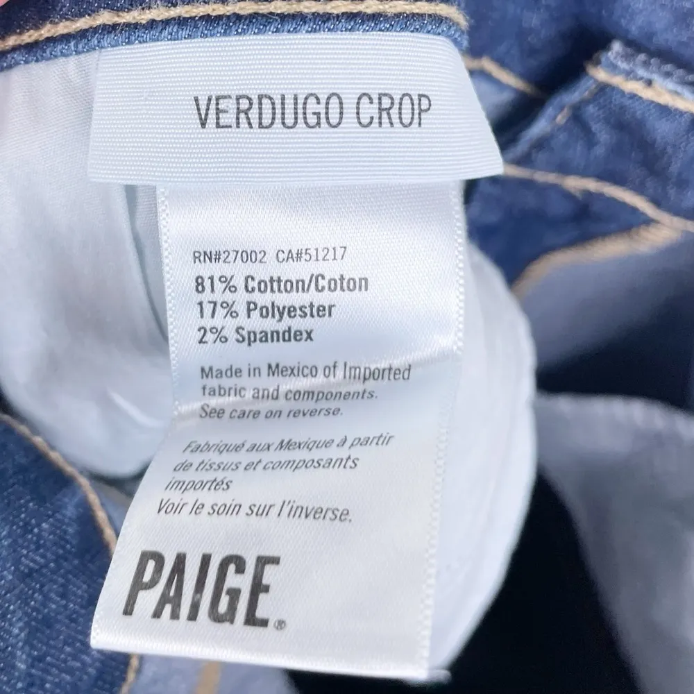 Paige Denim Verdugo Crop Dark Wash Zach Distressed Jeans Women's Size 31 - Image 6