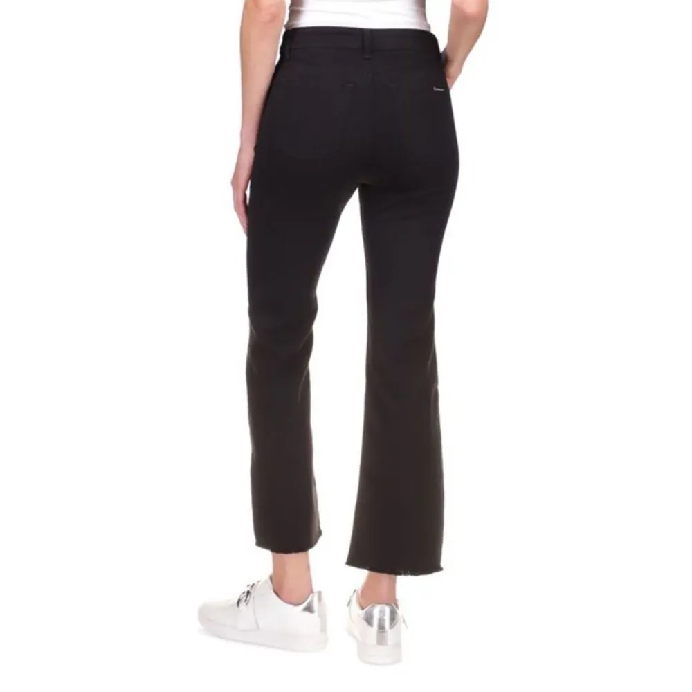 NEW MICHAEL KORS crop flared jeans Black size 4 Button Fly High Waist - Image 3