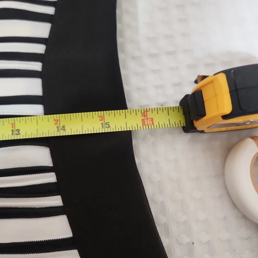 BALI Textured Striped Wave Colorblock Asymmetrical Shoulder Dress Size L - Image 13