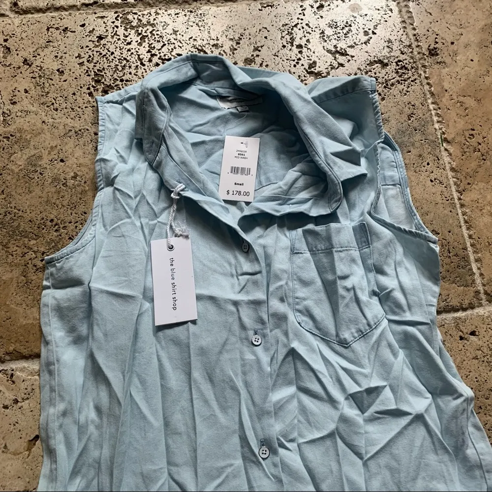 DL1961 Bridgehampton Chambray Romper S Blue Button Down - Image 10