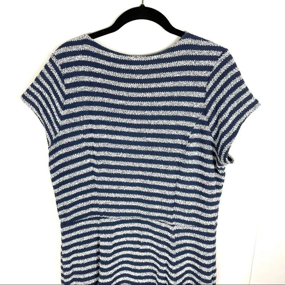 Old Navy Blue Striped A-Line Dress - Image 4