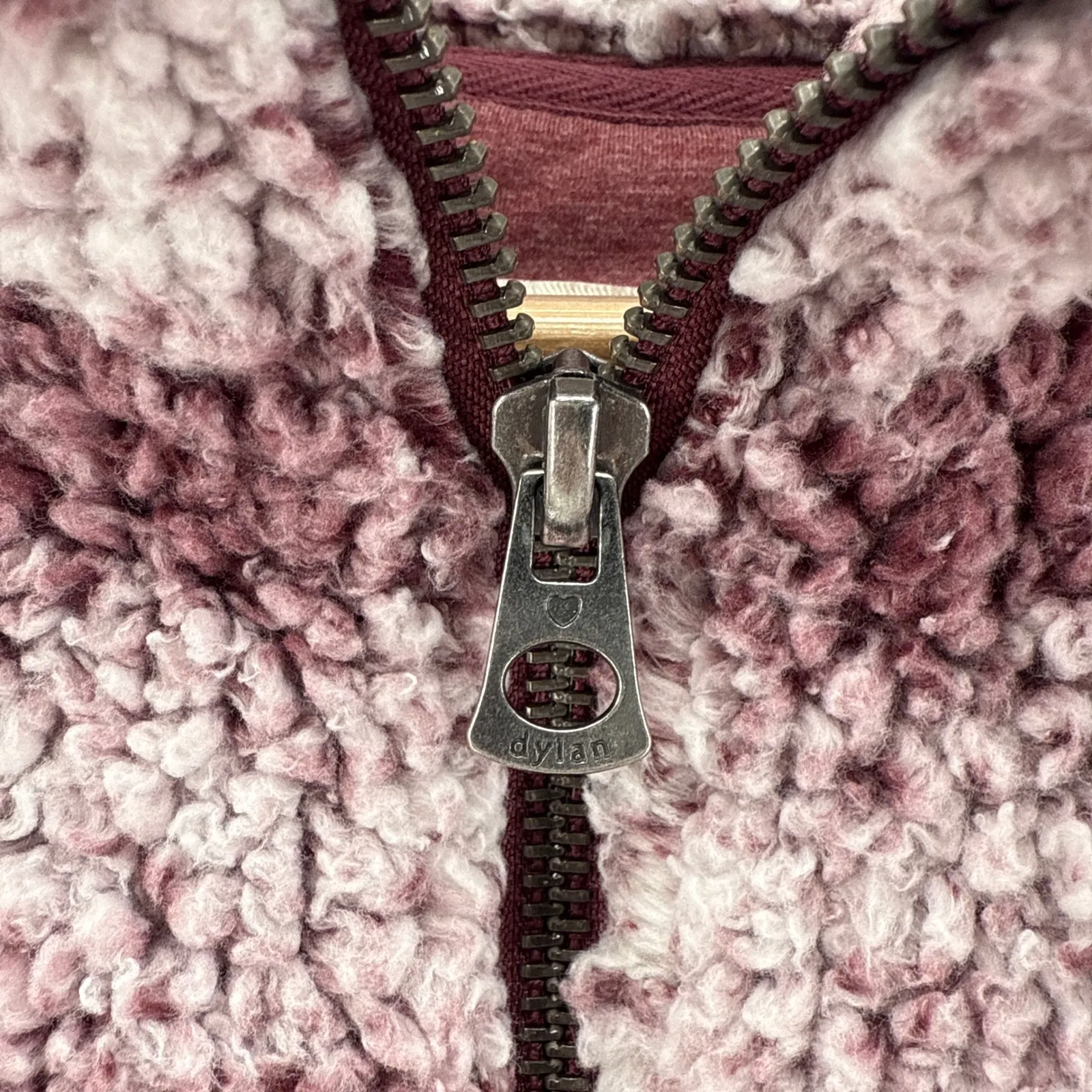 Dylan Los Angeles Teddy Sherpa Fleece Plaid 1/4 Zip Pullover Sweatshirt Large - Image 5