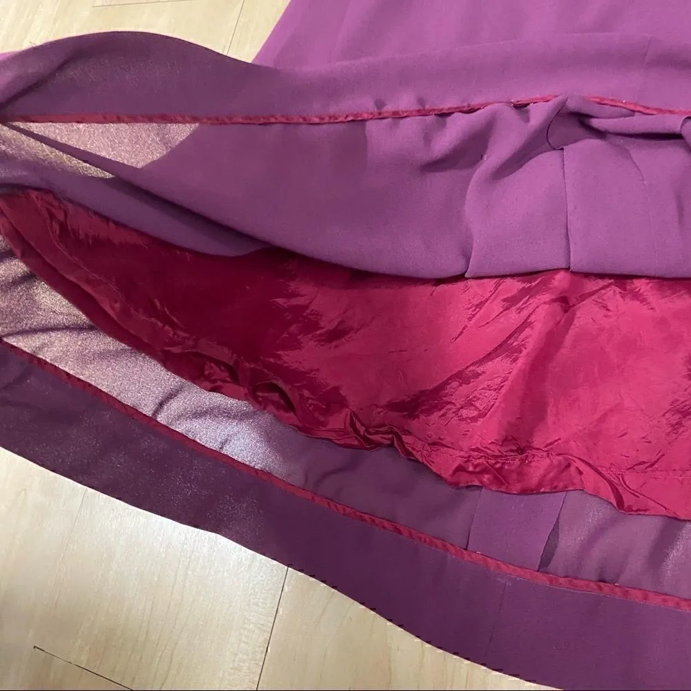 Burgundy holidays classy party cocktail long sleeves dress Red Size undefined - Image 9