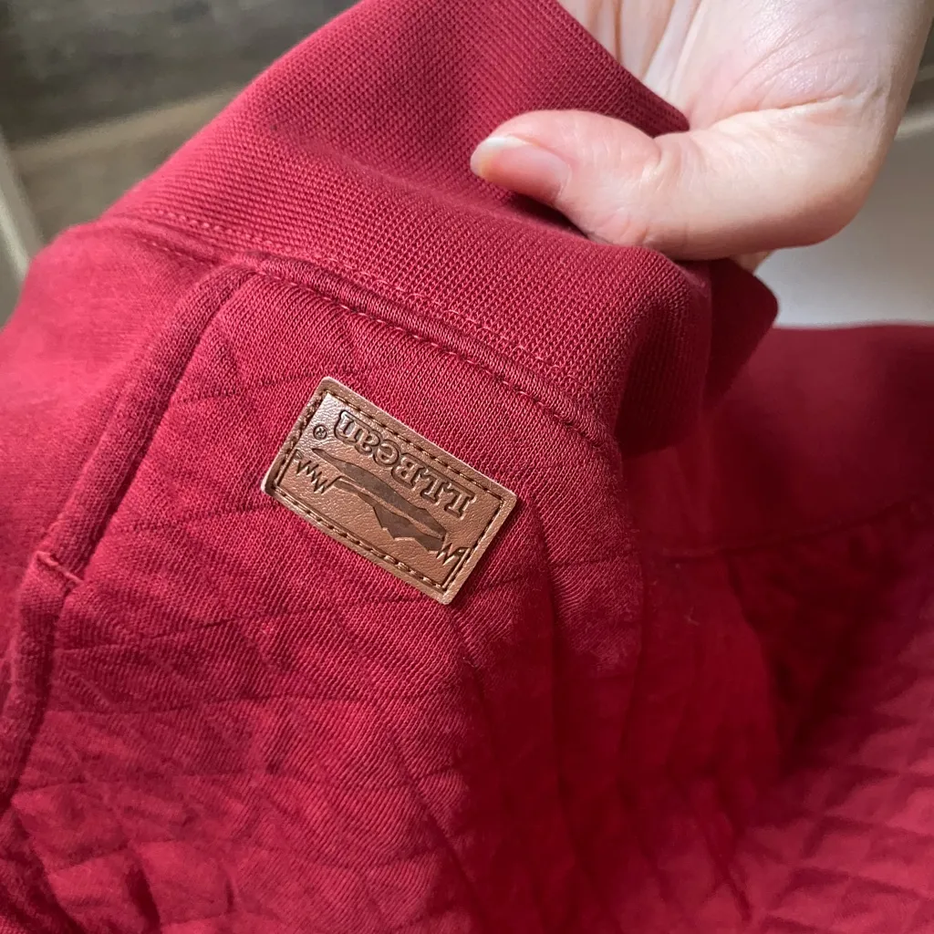 L.L. Bean Quilted Quarter Zip Red Pullover Sweatshirt 2X Heritage Holiday Cabin - Image 3