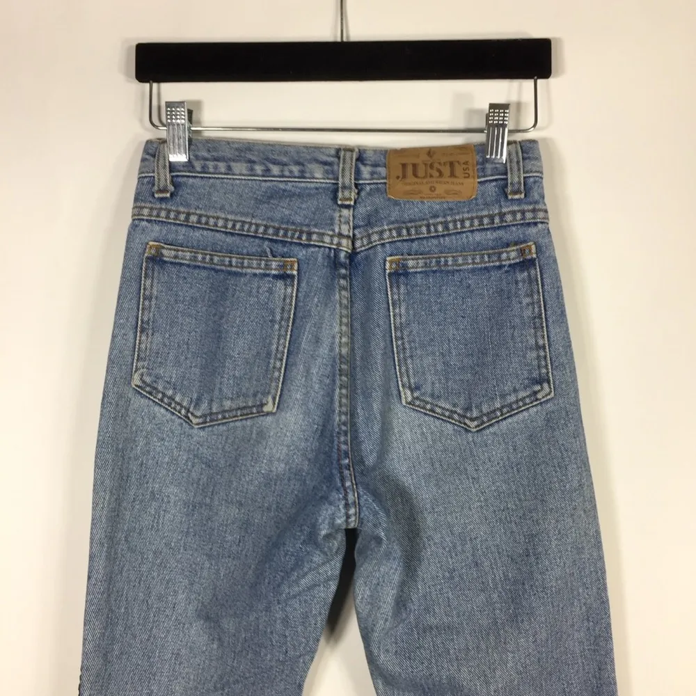 Just USA VTG Y2K Blue Flared Jeans Side Stripes - Image 10