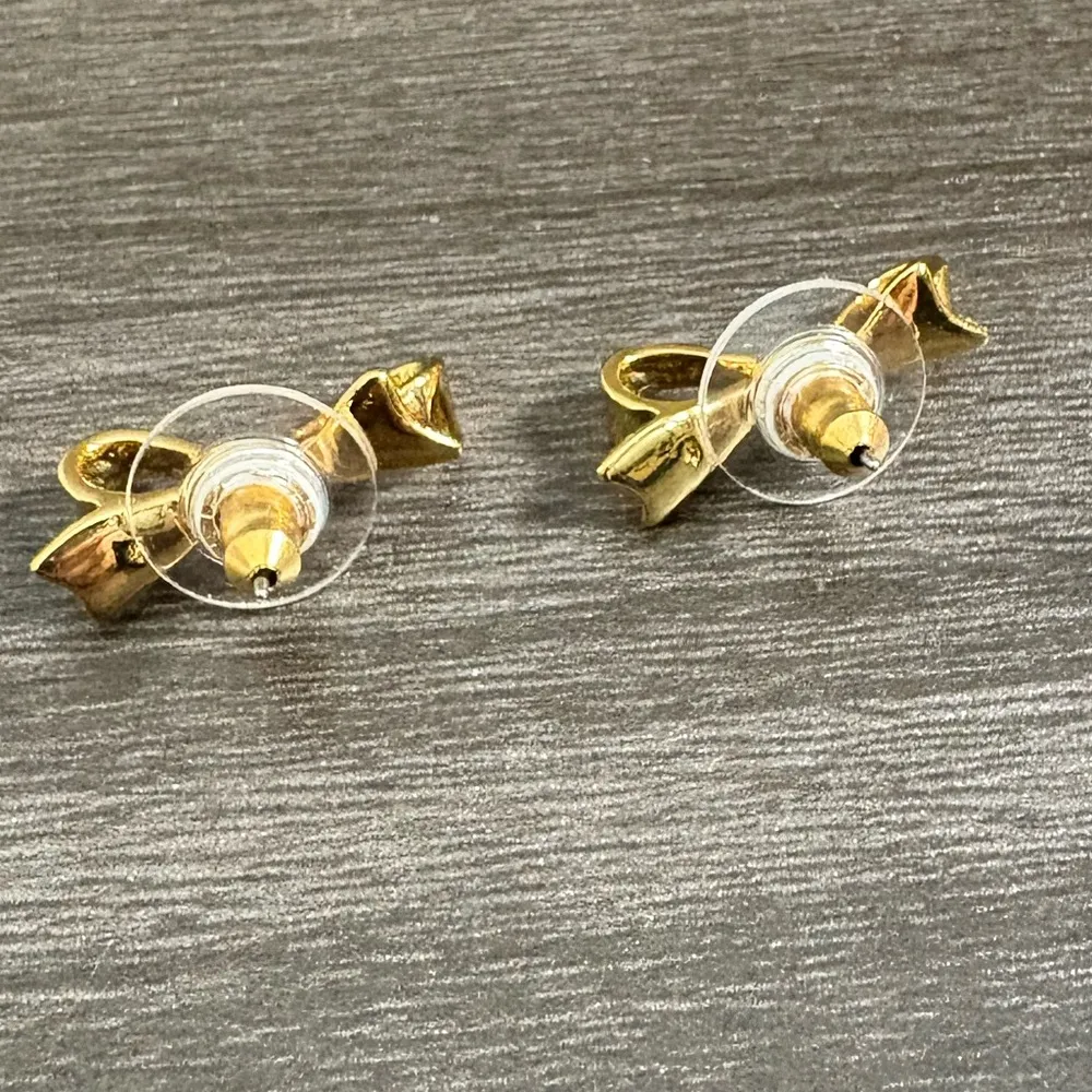 Kate Spade Love Note Gold Bow Earrings - Image 2