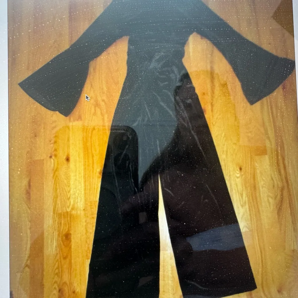 NWT Calvin Klein Black Velvet Wrap Jumpsuit Size 4 bell sleeve - Image 3