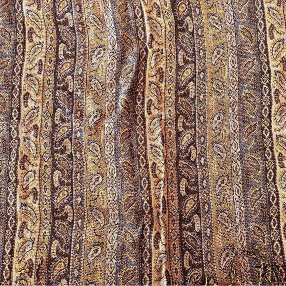 Isabella Viscose Rectangle‎ Wrap Scarf Brown Paisley India - Image 4