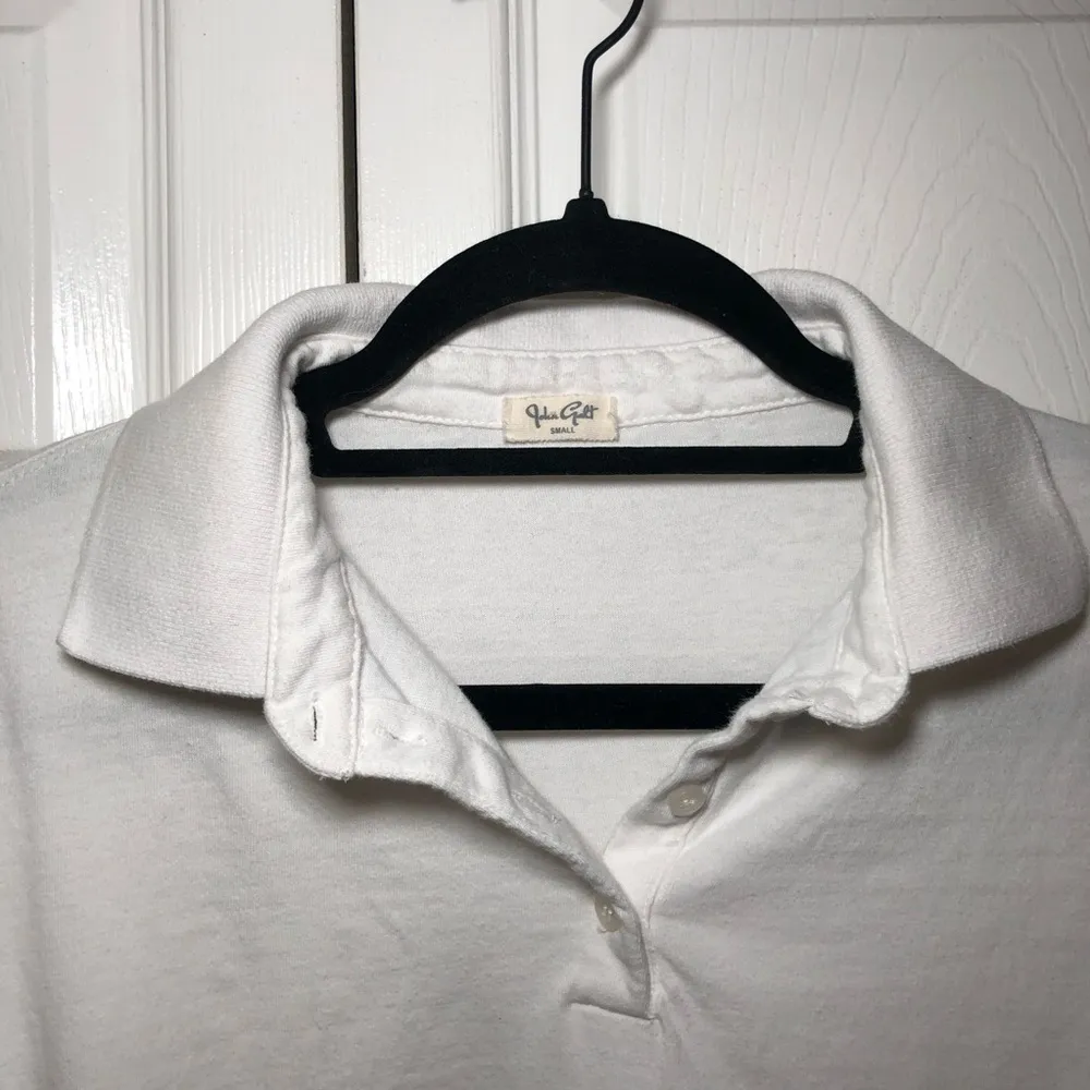 John Galt Brandy Melville White Striped Long Sleeve Collared Shirt Size S - Image 5