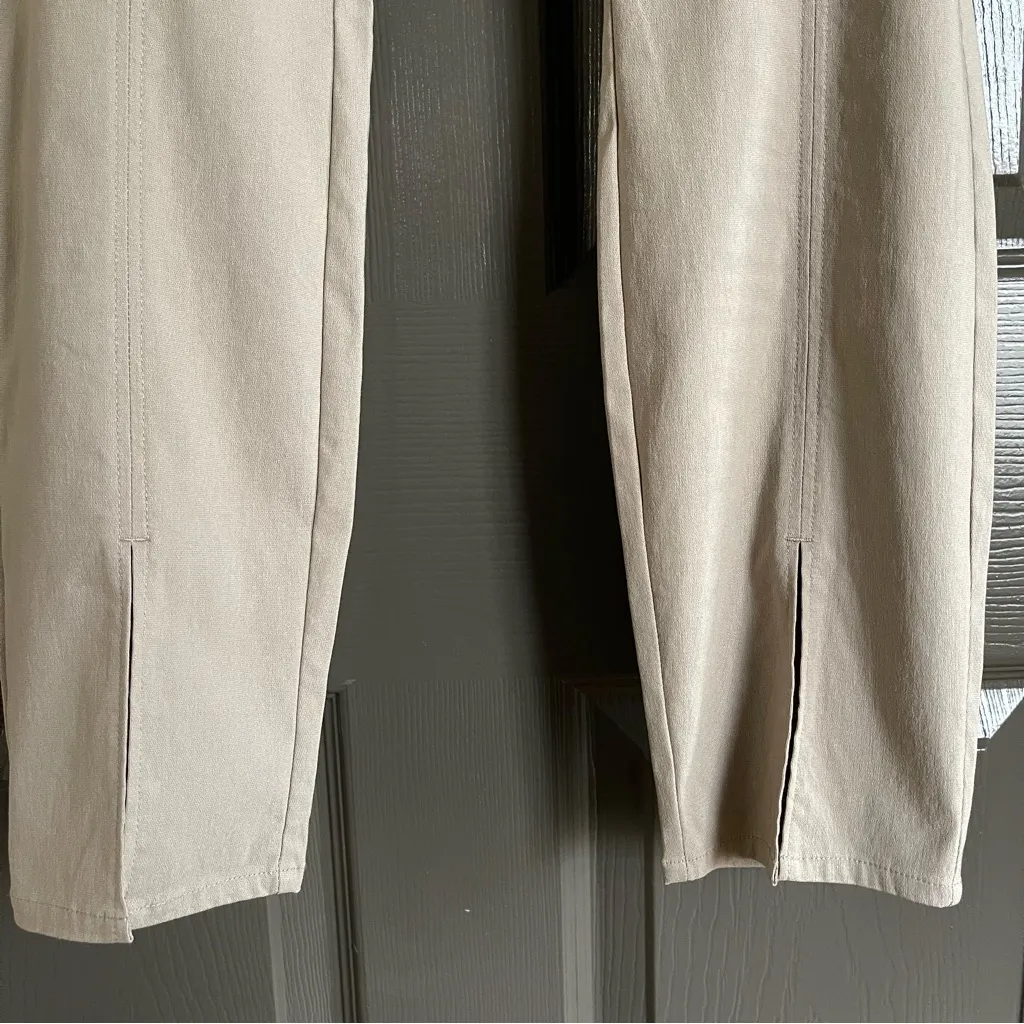 H&M High Waist Slim Fit Trousers Light Gray - 10 - Image 6