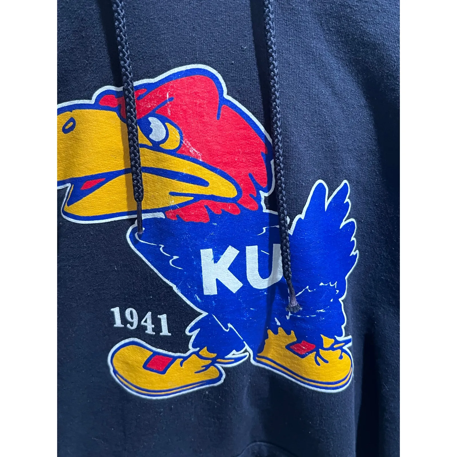 Champion KU Jayhawks Hoodie Women’s M Blue 1941 Logo Kansas Pullover Sweatshir - Image 6